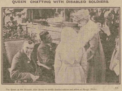 Queen Mary at the opening of the Princess Alice Home, Dundee Evening Telegraph 14th May 1919, © D.C. Thomson & Co. Ltd.